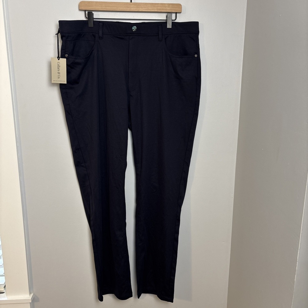 Collars & Co‎ Men's 38X30 CEO Tech Pull-On Pants Navy NEW